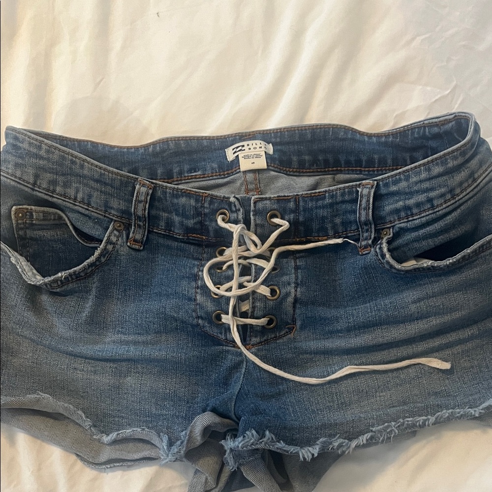 Billabong Lace-Up Blue Denim Shorts